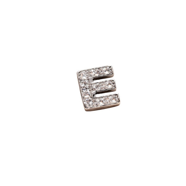 Mono earring letter gold and diamonds art. LETTERA-E