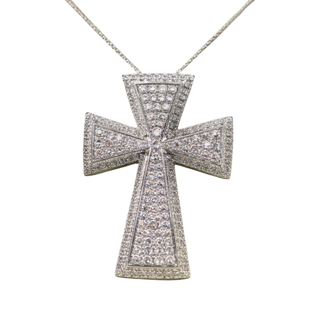 Pendente croce oro bianco e diamanti Art.CRCE20