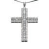 PENDENTE CROCE ORO DIAMANTI CIPOLLA DAL 1950 GIOIELLIERI PALERMO gioielleria palermo White gold cross pendant and baguette diamonds art.98693