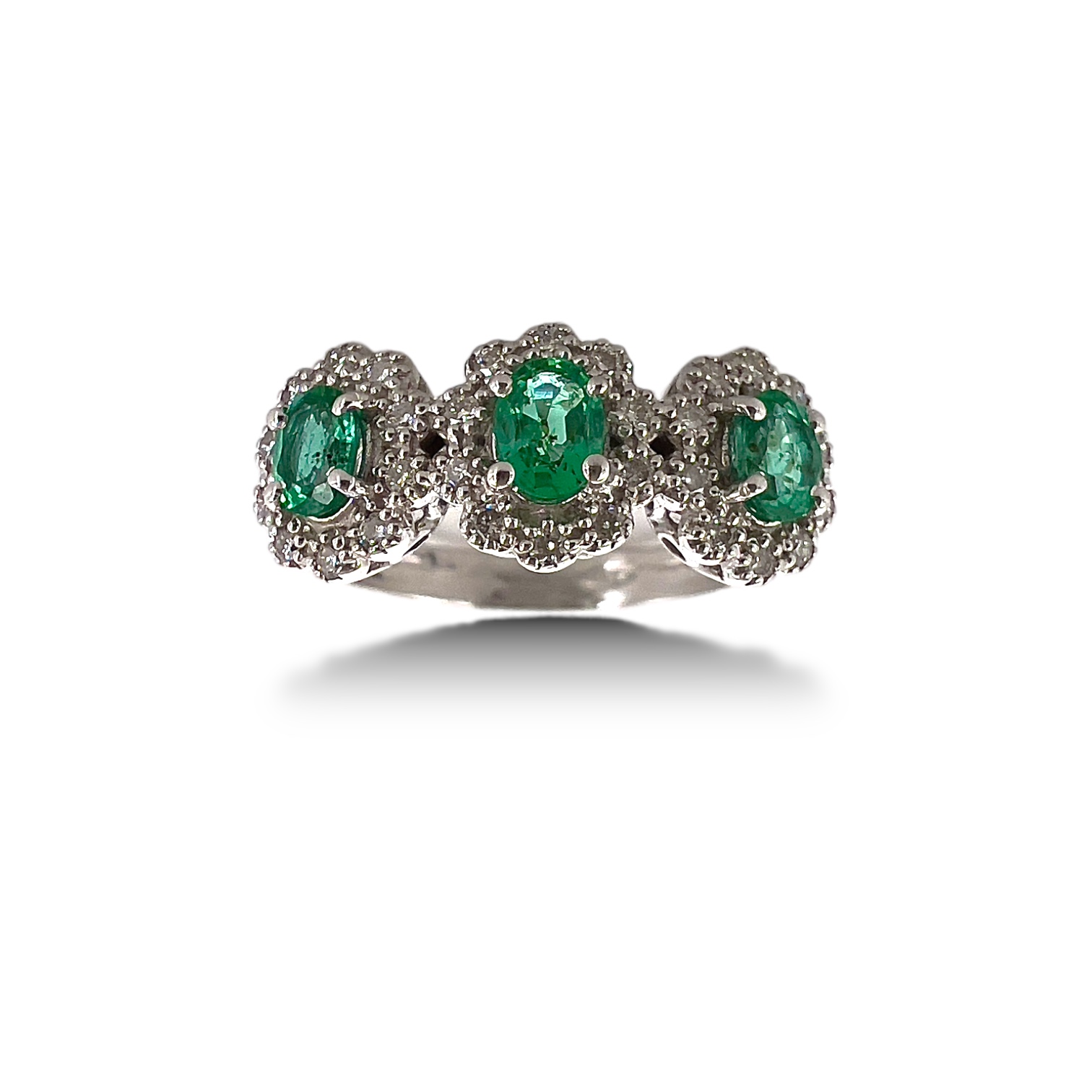 Anello trilogy smeraldo e diamanti BELLE EPOQUE ART.AN2577