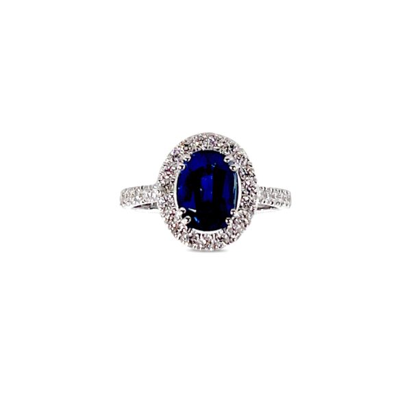 Anello zaffiro diamanti oro bianco BELLE EPOQUE art. ANZ1