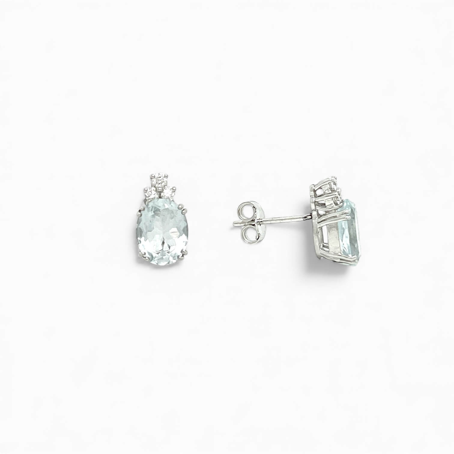 Aquamarine Earrings Gold and Diamonds GEMS Art. OR1312