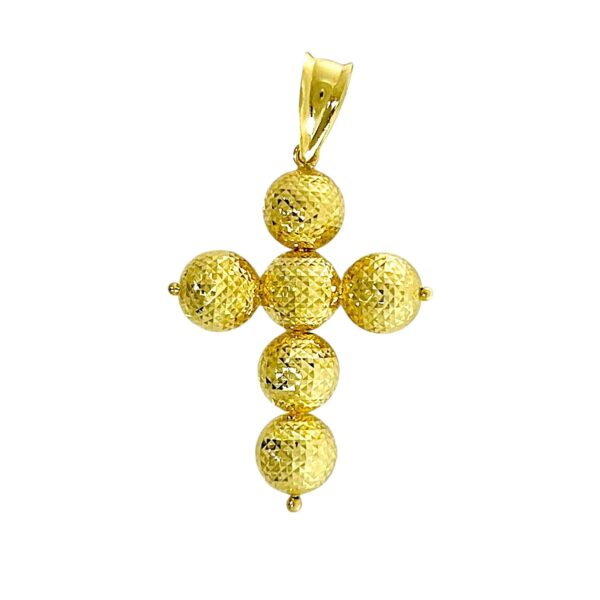CROCE A SFERE DIAMANTATE IN ORO 18 KT ART. CRP1
