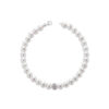 bracciale perle freshwater 6,5/7 mm , sfera centrale oro bianco 750% art. BRP6.5/7