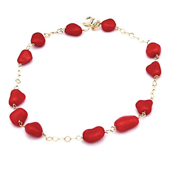 bracciale corallo oro cipolla dal 1950 gioiellieri palermo 1 gioielleria palermo Mediterranean coral and gold bracelet Art. BRCOROG2