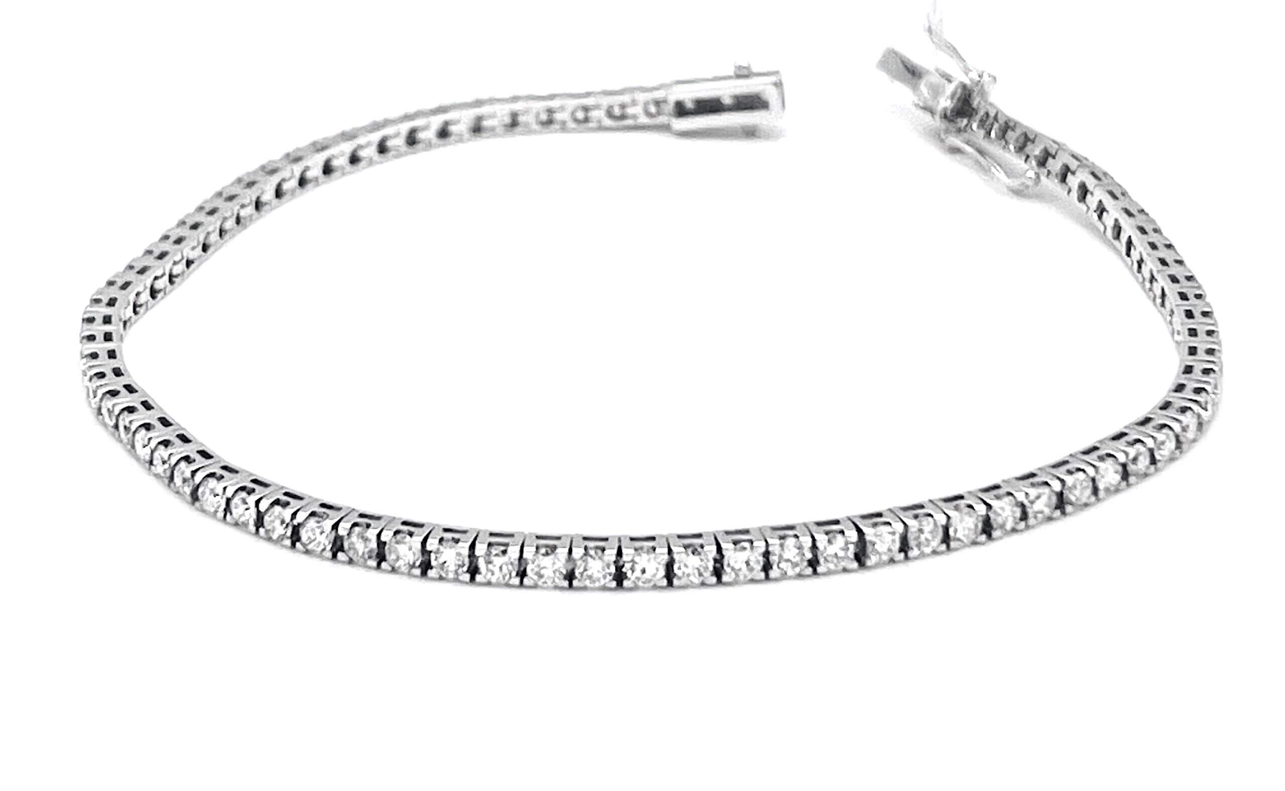 Bracciale tennis di diamanti oro bianco 18KT Art. BR188