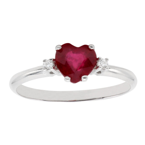 ANELLO RUBINO CUORE, DIAMANTI  E ORO ART. AN2882