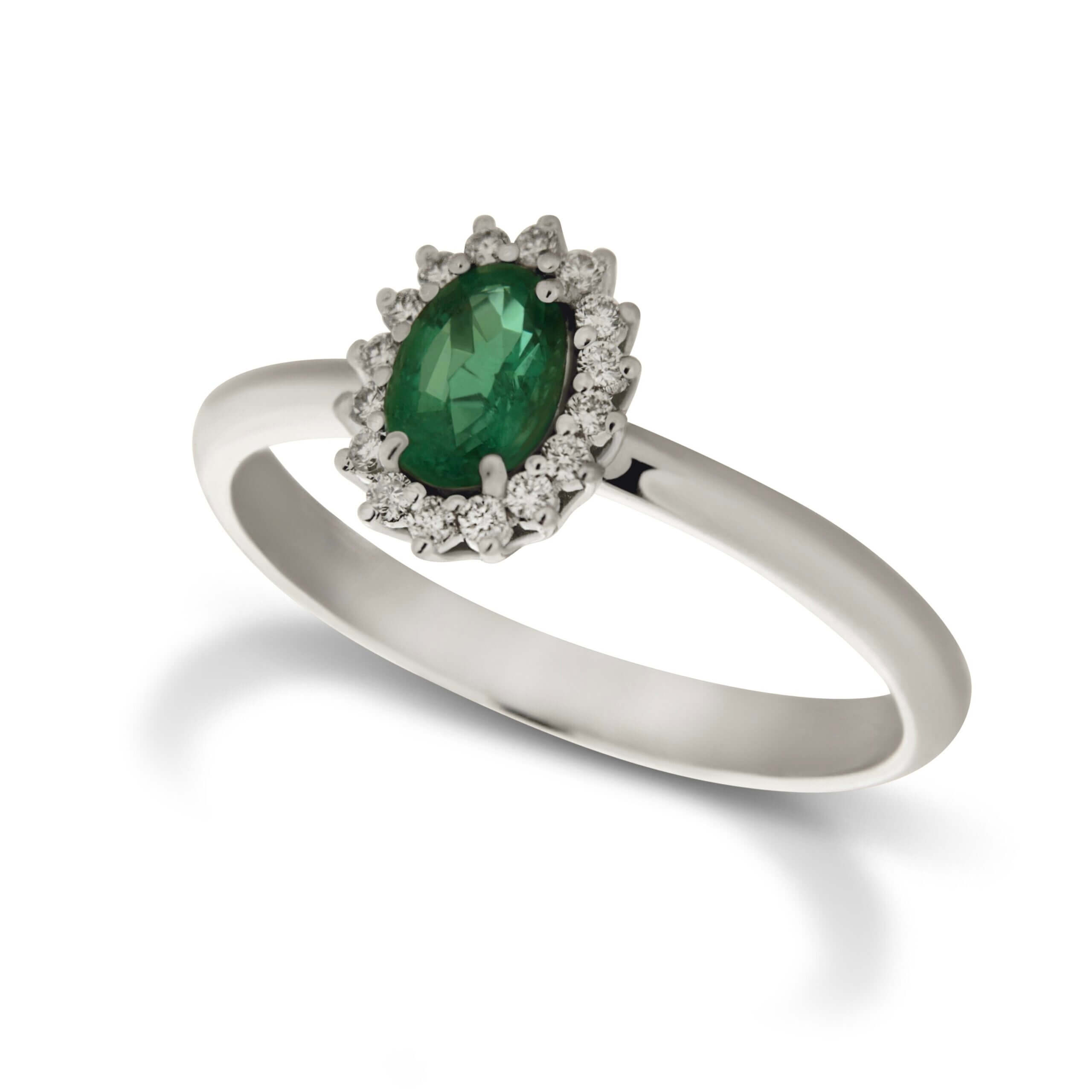 Anello smeraldo diamanti oro 750%  BON TON art.AN1661