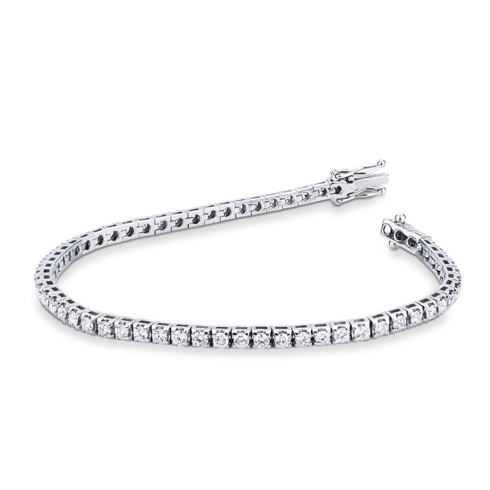 Bracciale tennis di diamanti oro bianco 750% Art. BR184