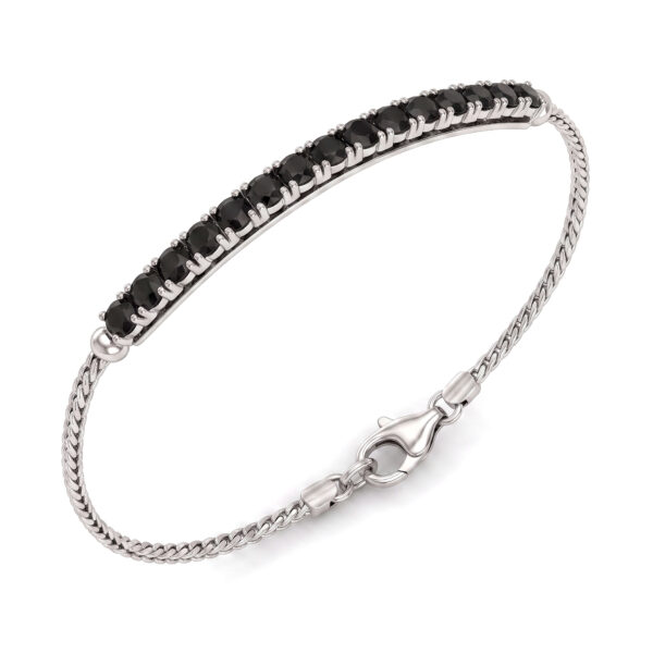 Bracciale tennis PADDLE diamanti neri oro bianco  art.BRC18