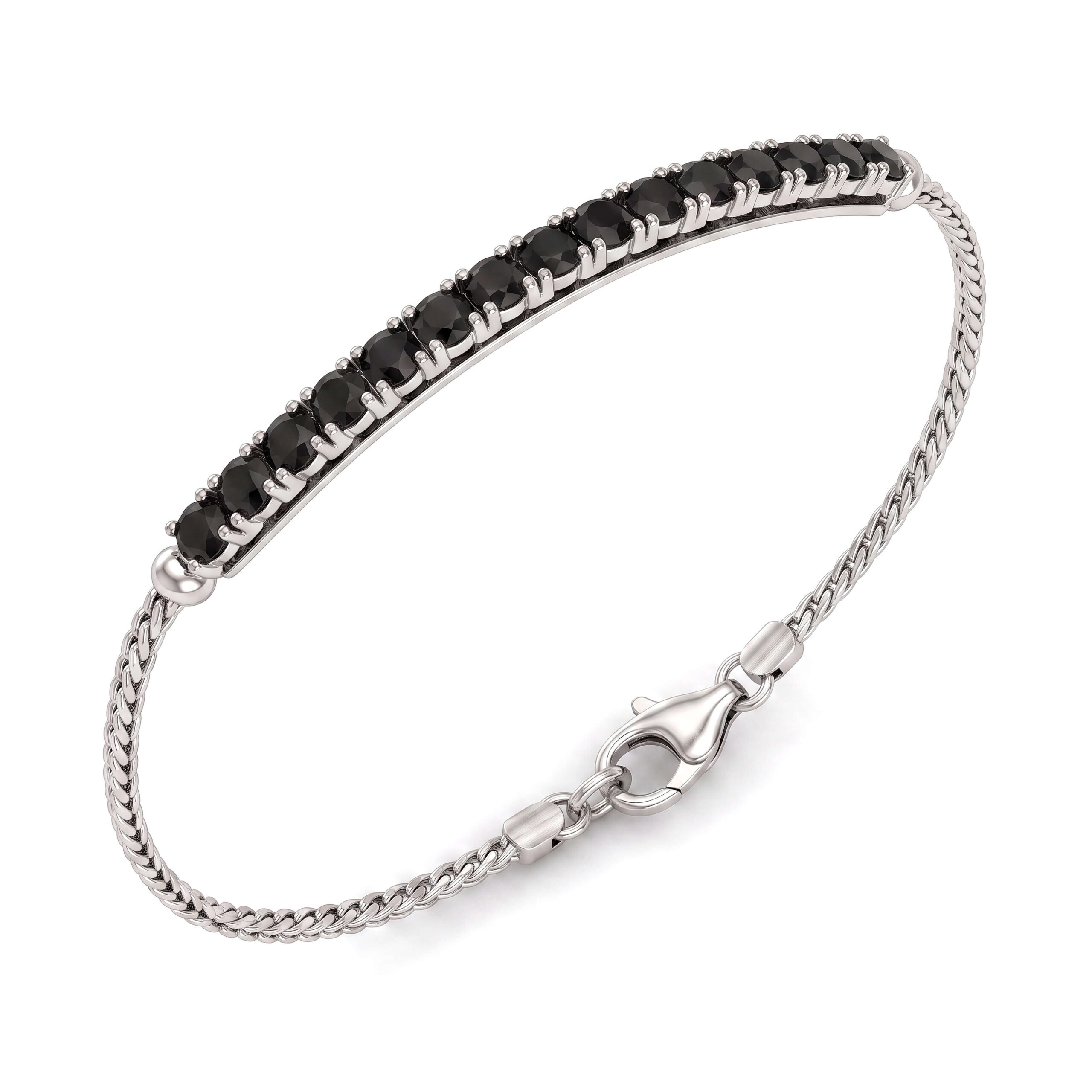 Bracciale tennis PADDLE diamanti neri oro bianco  art.BRC18