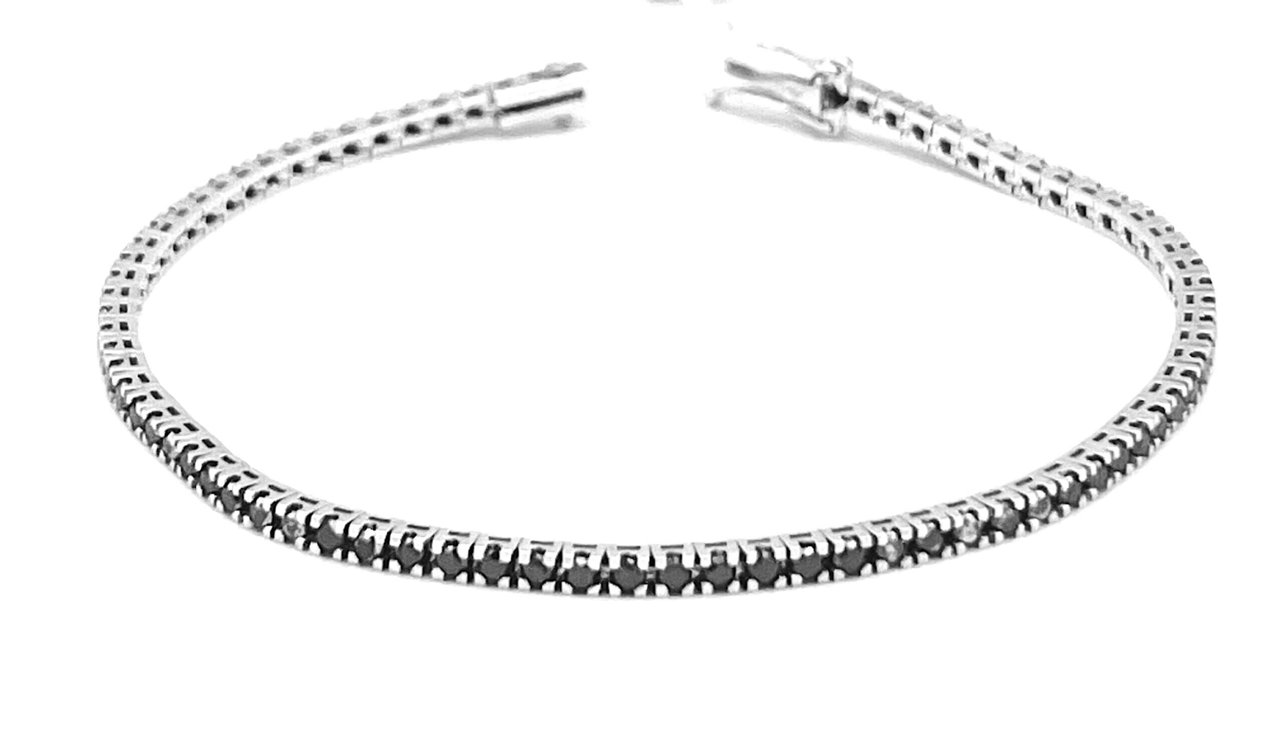 Tennis bracelet black diamonds white gold 750% art.BR281