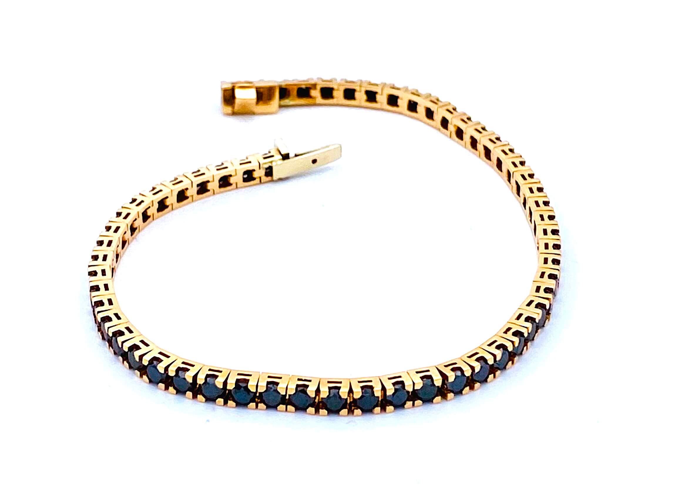 Bracelet Tennis Black Diamonds Rose Gold Art. BR066-1