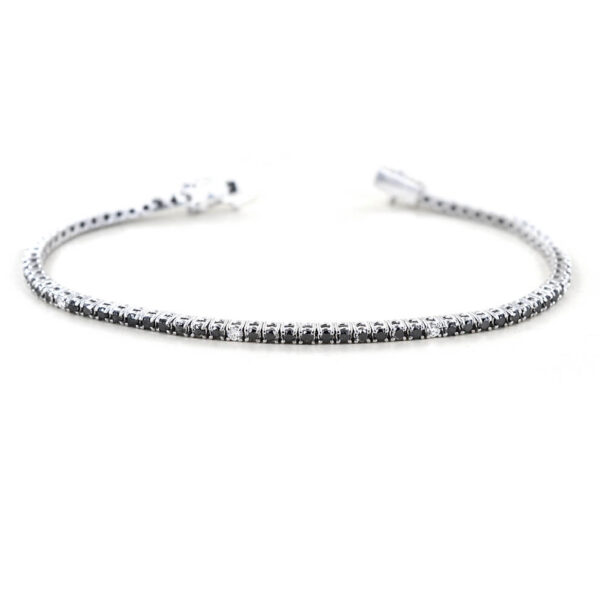 Tennis bracelet with black diamonds and white gold 750% art.BR387-2