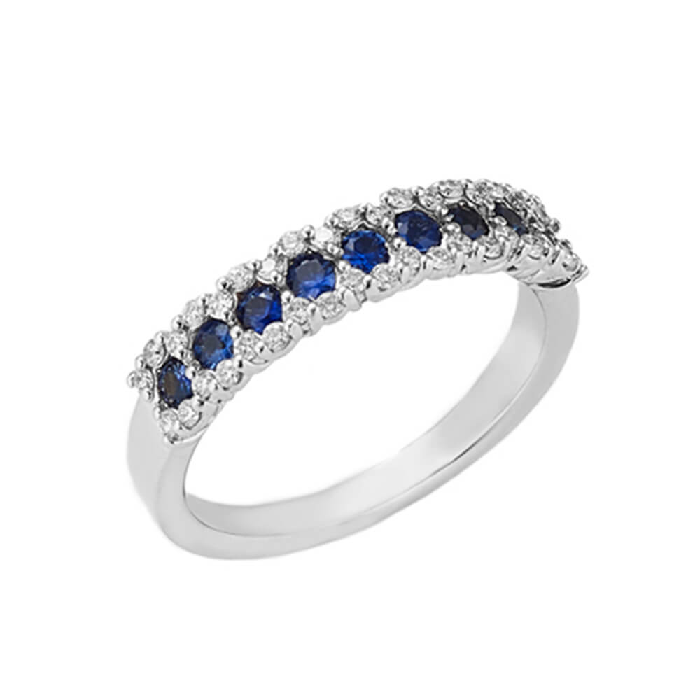 Anello veretta di zaffiri e diamanti art.AN-2661-Z