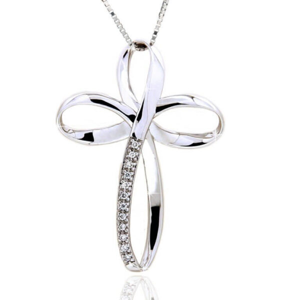 White gold 750% cross pendant and diamonds Art.CC1525