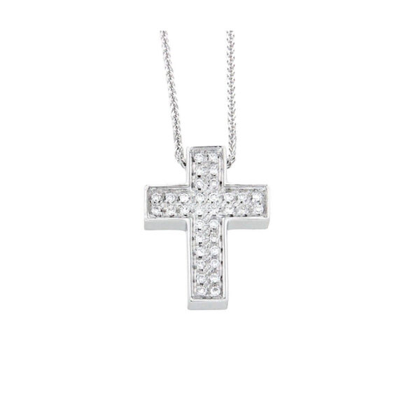 White gold 750% cross pendant and diamonds Art. GR371