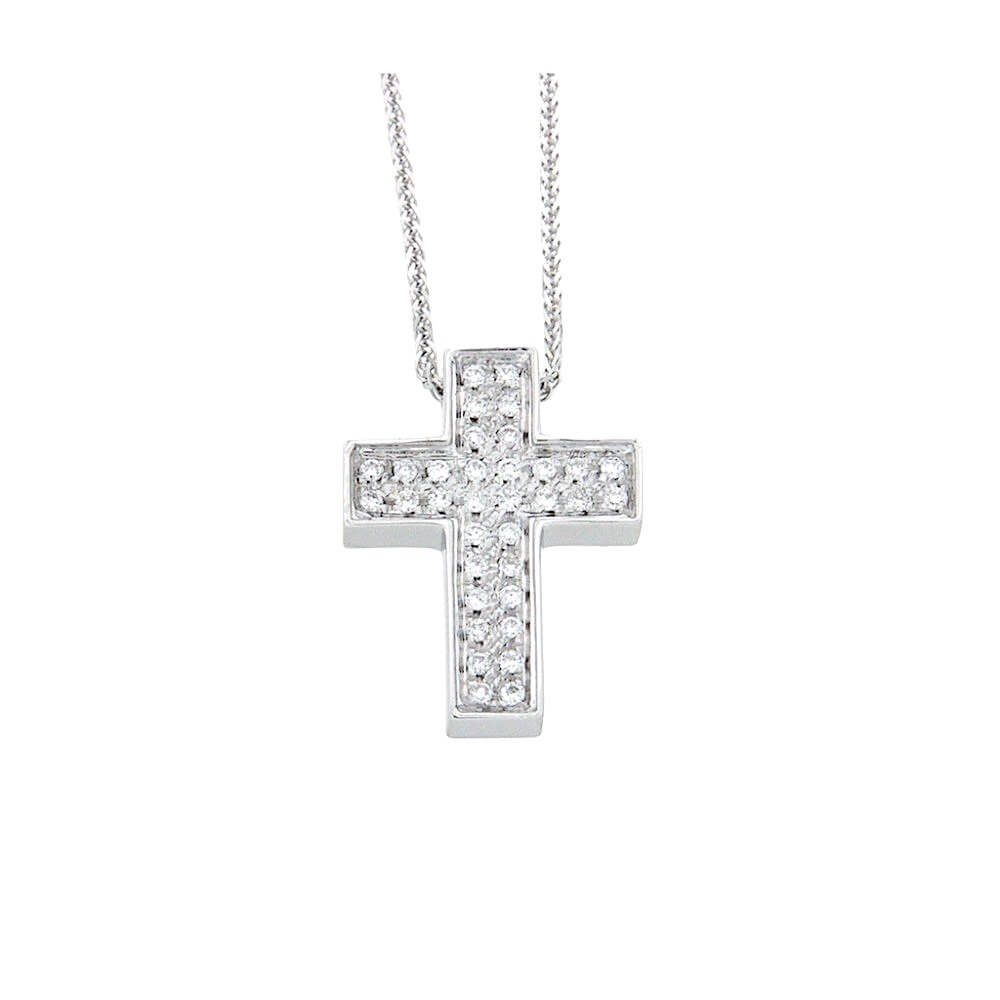 White gold 750% cross pendant and diamonds Art. GR371
