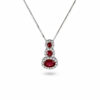 GIROCOLLO PENDENTE RUBINO DIAMANTI ORO 18KT CIPOLLA DAL 1950 GIOIELLIERI PALERMO gioielleria palermo BELLE EPOQUE white gold and diamond ruby pendant Art.CD433-1