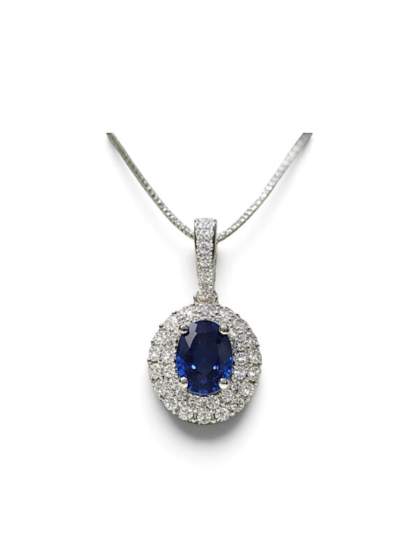 GIROCOLLO ZAFFIRO DIAMANTI ORO 18KT CIPOLLA DAL 1950 GIOIELLIERI PALERMO gioielleria palermo Girocollo zaffiro e diamanti BELLE EPOQUE Art. PFA5863