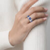 Anello trilogy con iolite e diamanti art. GC024B1