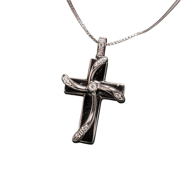 Pendente croce oro bianco e diamanti Art. C4650115