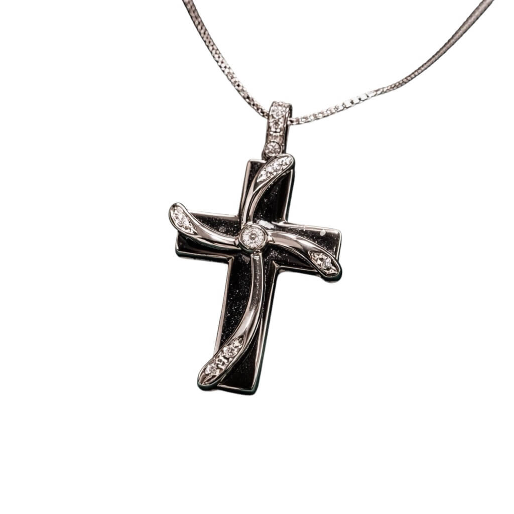 Pendente croce oro bianco e diamanti Art. C4650115