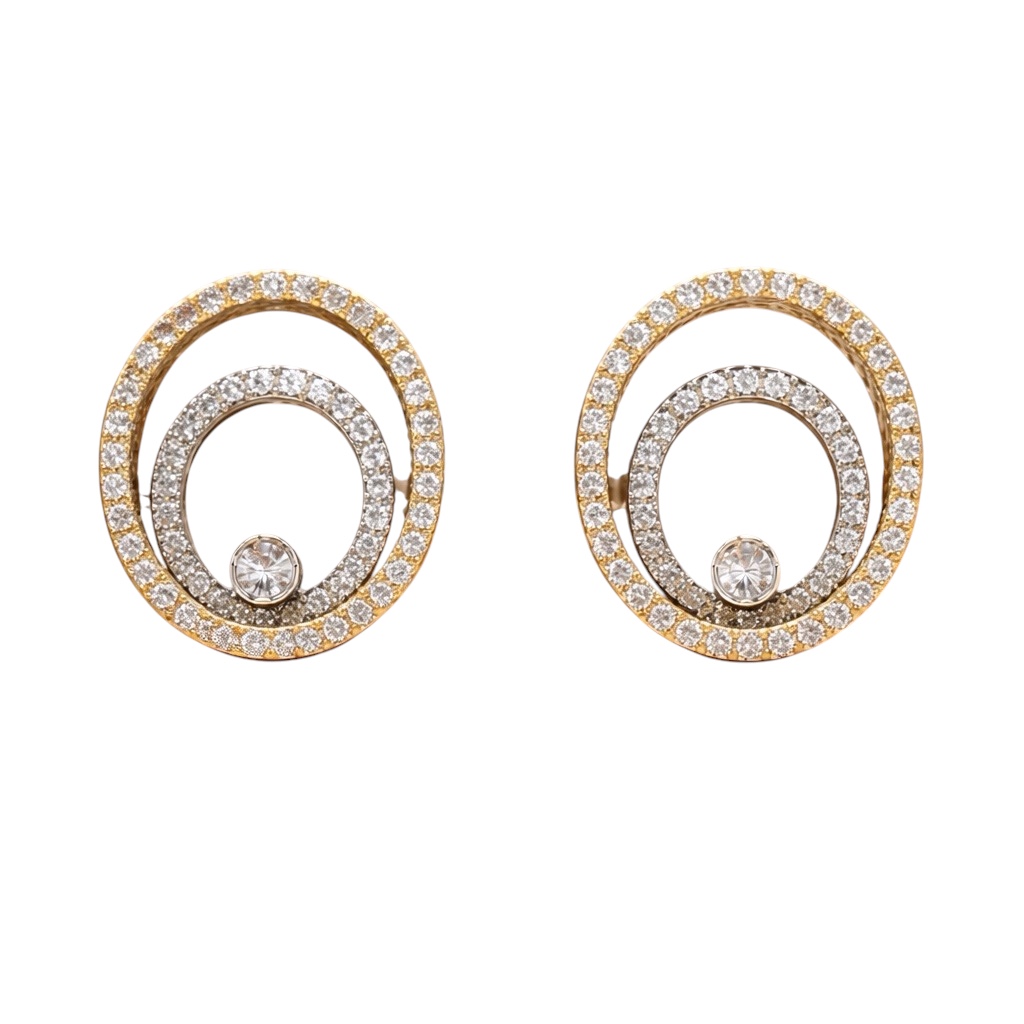 PONTE VECCHIO GIOIELLI orecchini oro 750% diamanti 0,59ct colore F/vs