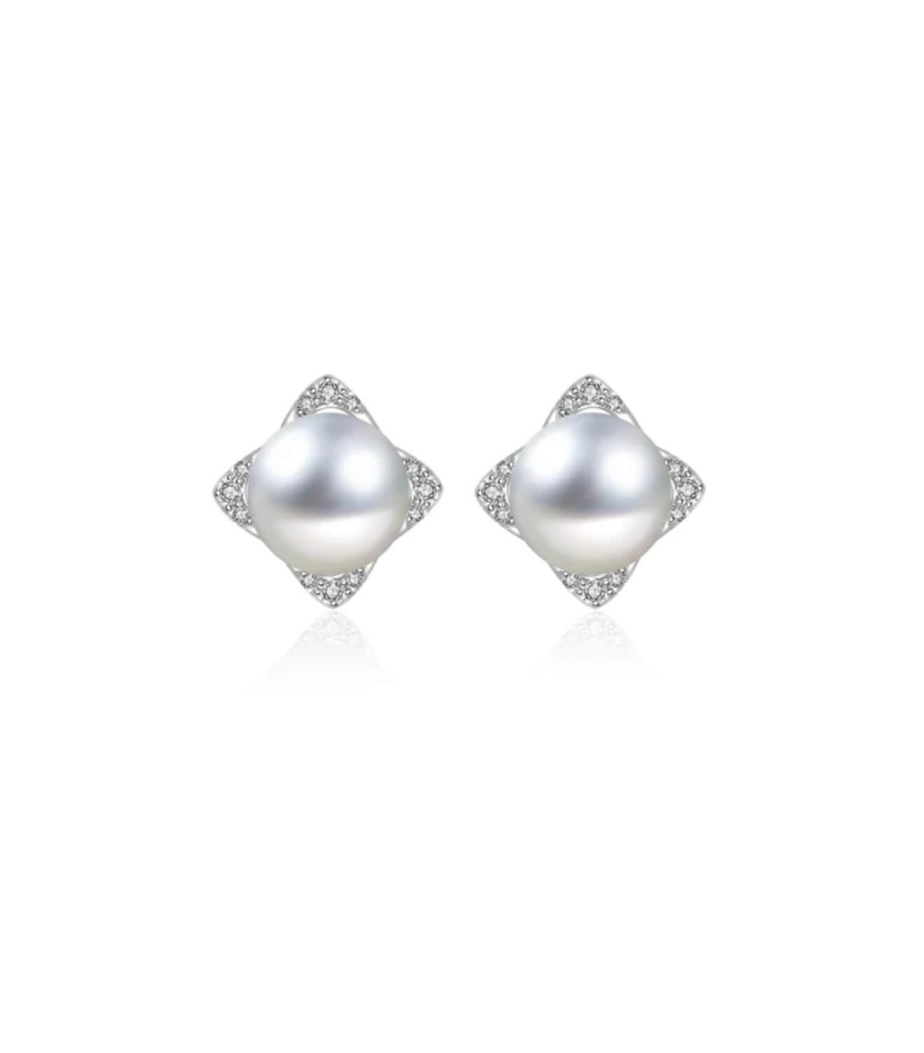 Orecchini perle oro bianco e zirconi art. ORPE8