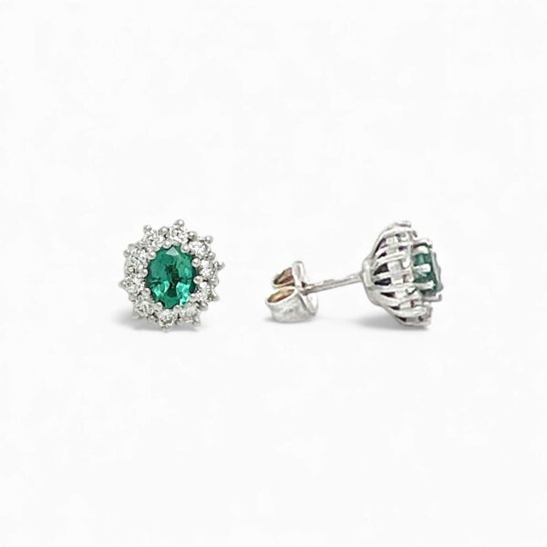Orecchini smeraldi oro bianco e diamanti BON TON art. OR880
