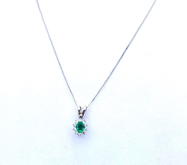 Girocollo smeraldo oro e diamanti BON TON Art. CD536