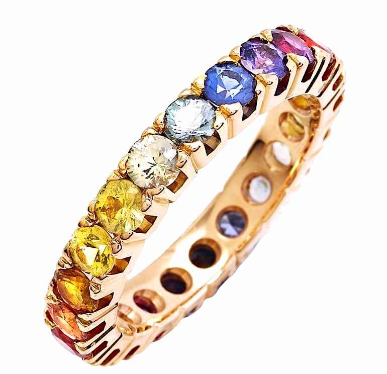 Anello Rainbow zaffiri NATURALI art. MSB22