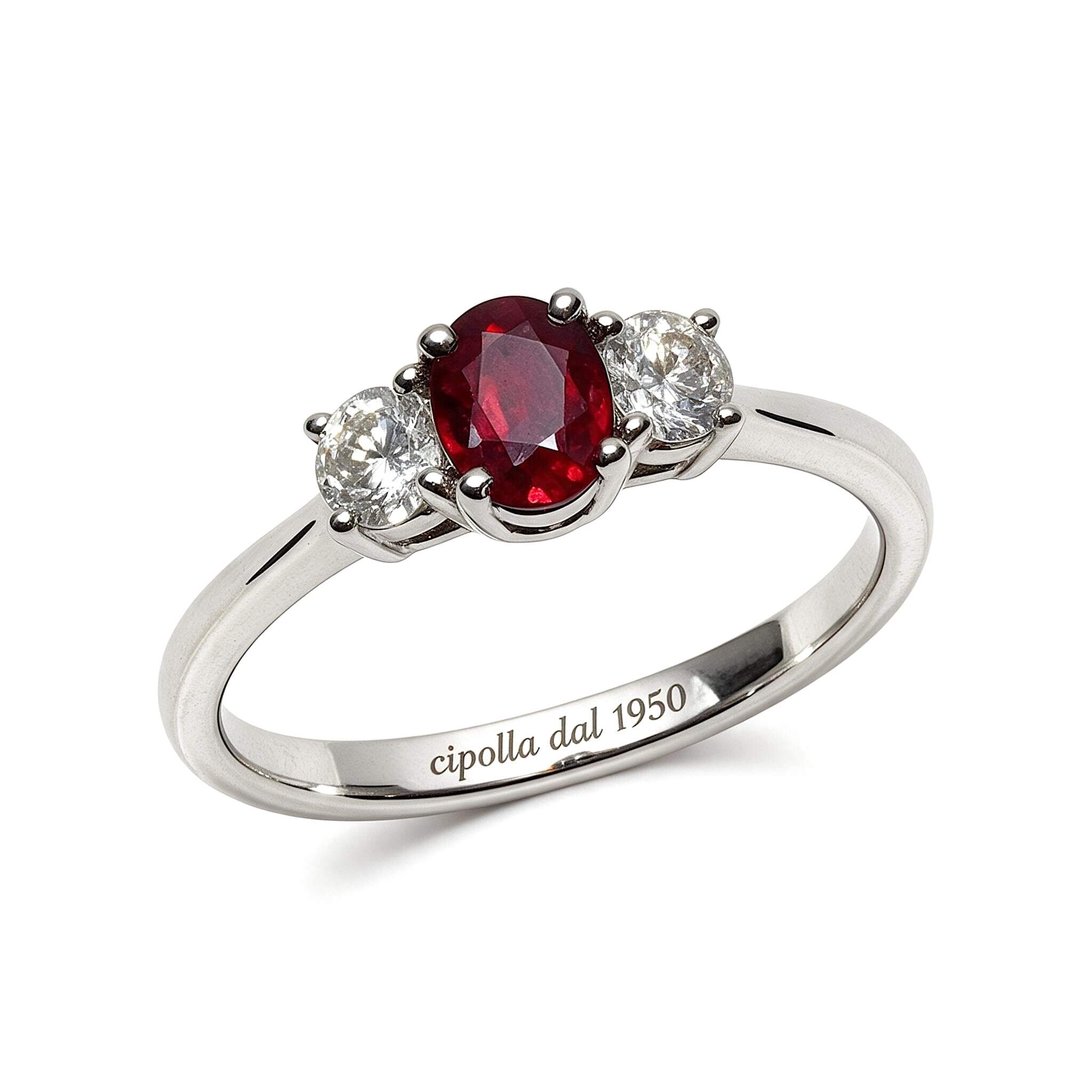 Ring with ruby ​​and diamonds GEMME art.Z01189WV03R
