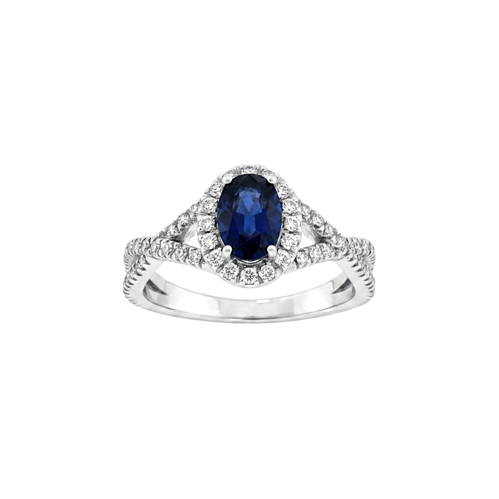 Anello zaffiro e diamanti in oro BELLE EPOQUE ART. AN1073