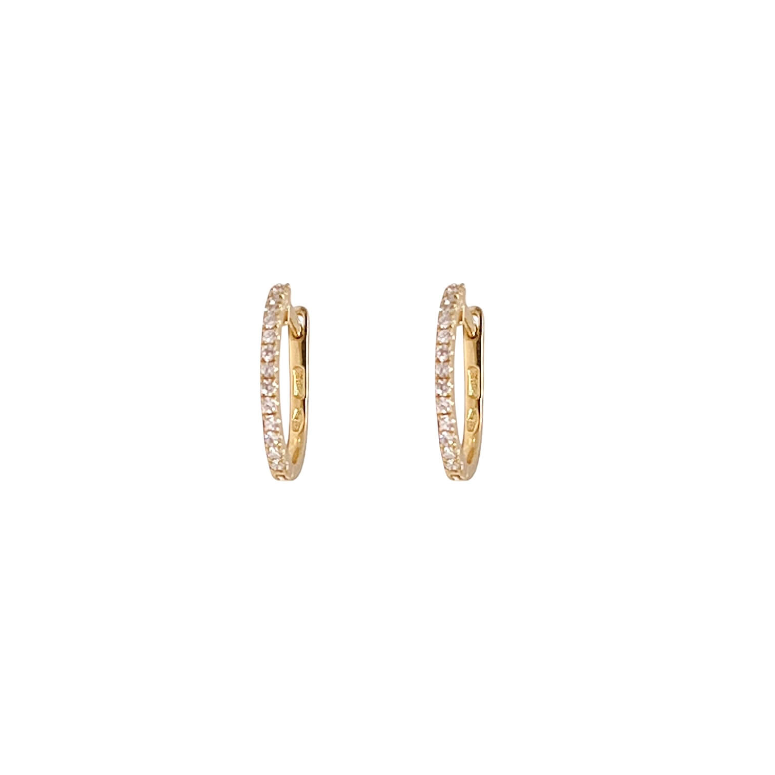 Yellow gold hoop earrings with diamonds Art.OR1077-1