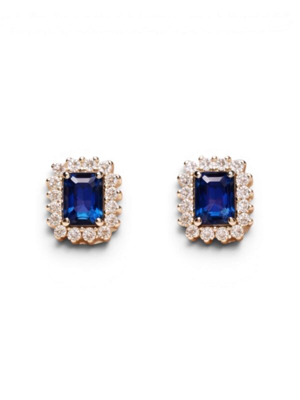BELLE EPOQUE Gold Diamond Sapphire Earrings Art.ORZAG1