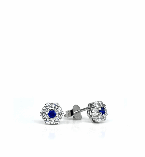Earrings with sapphires and diamonds white gold 750 % Art.OR1213-1
