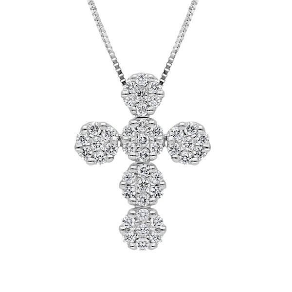 Pendente croce oro bianco e diamanti GOCCE DI LUCE   Art. GR319-1