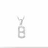 Pendente iniziale B oro bianco e diamanti art. LETT-B