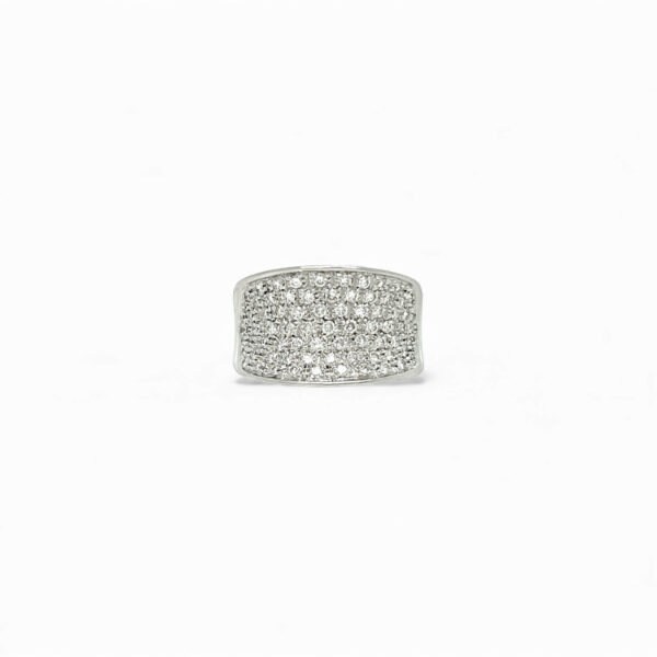 Anello a fascia larga diamanti e oro bianco Art. 4347/01/90