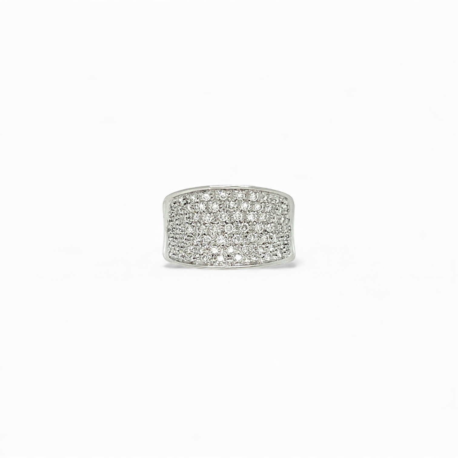 Anello a fascia larga diamanti e oro bianco Art. 4347/01/90