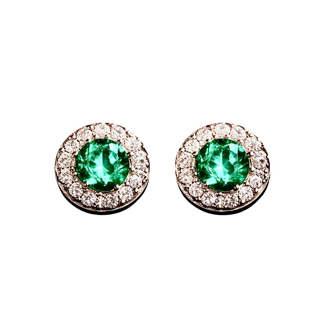 Emerald Diamonds and Gold Earrings BELLE EPOQUE Art. ORSM01