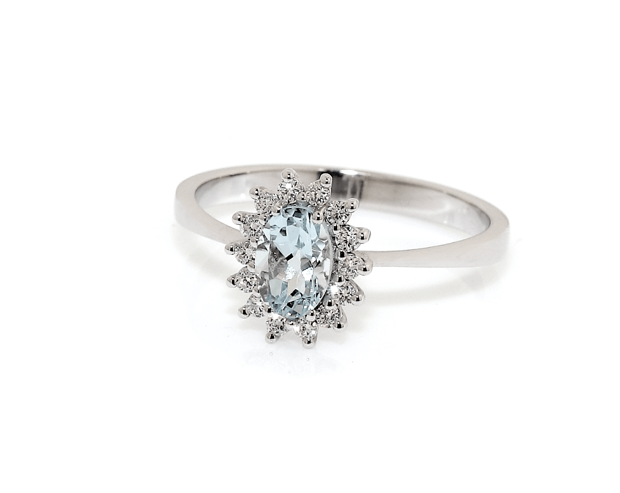Anello con Acquamarina e diamanti BON TON art. AN2918