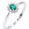 Anello smeraldo e diamanti oro bianco  BON TON  art. AN2366