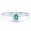 Anello smeraldo e diamanti oro bianco  BON TON  art. AN2366