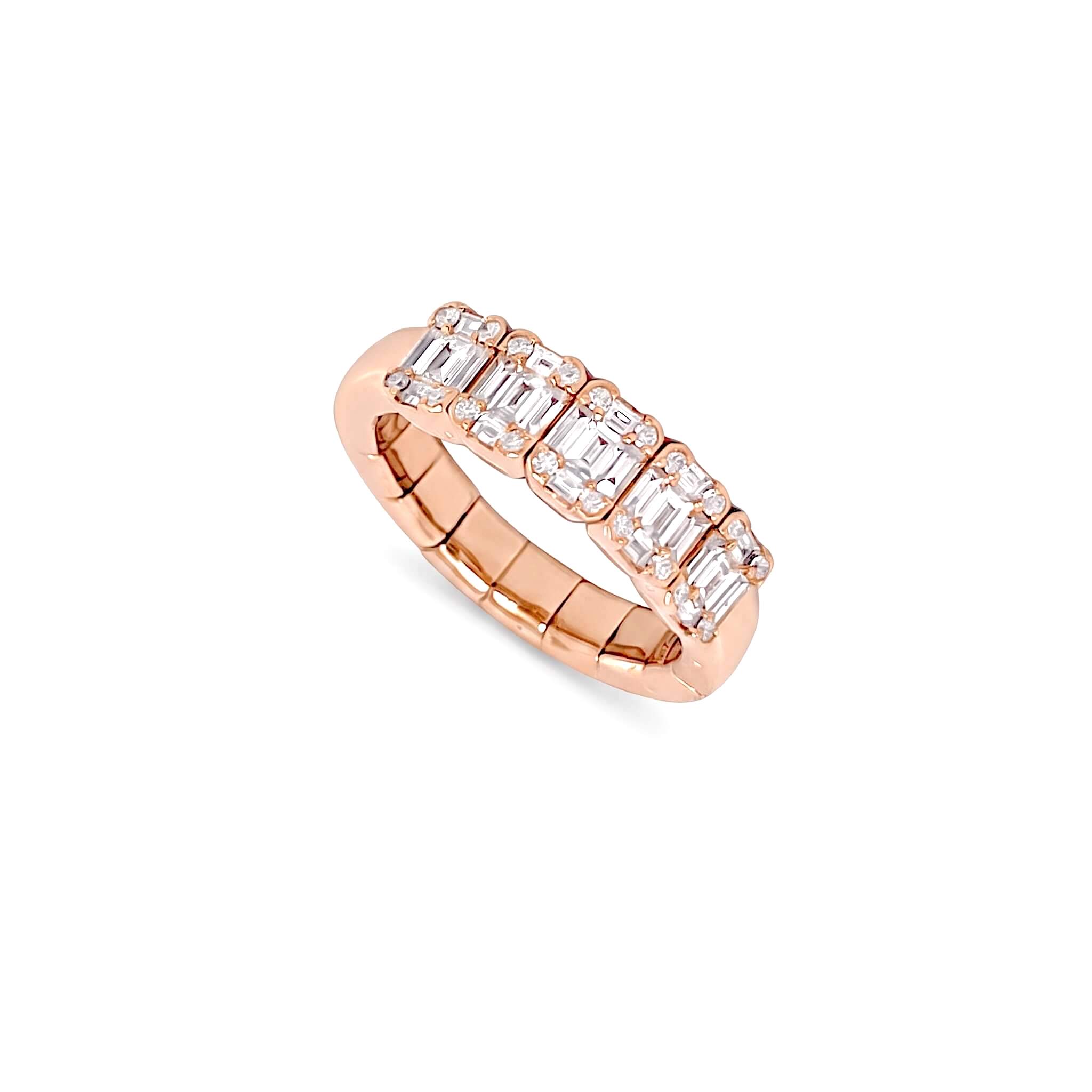Anello elastico oro rosa e diamanti art. MOLLA1