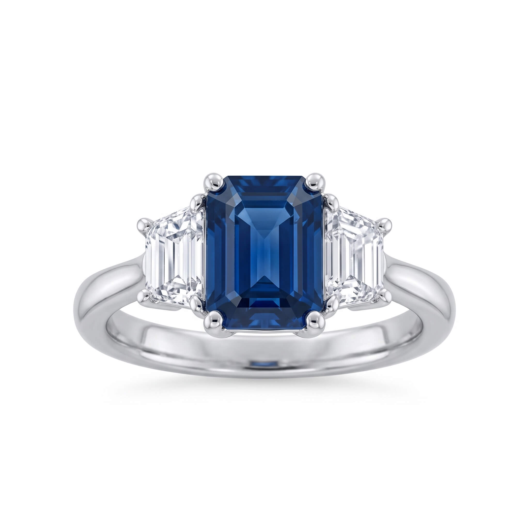 Anello zaffiro e diamanti in oro bianco  GEMME Art. ANZ22341