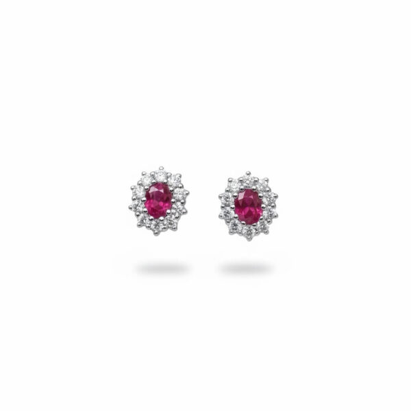 Earrings with rubies and diamonds art.OR003
