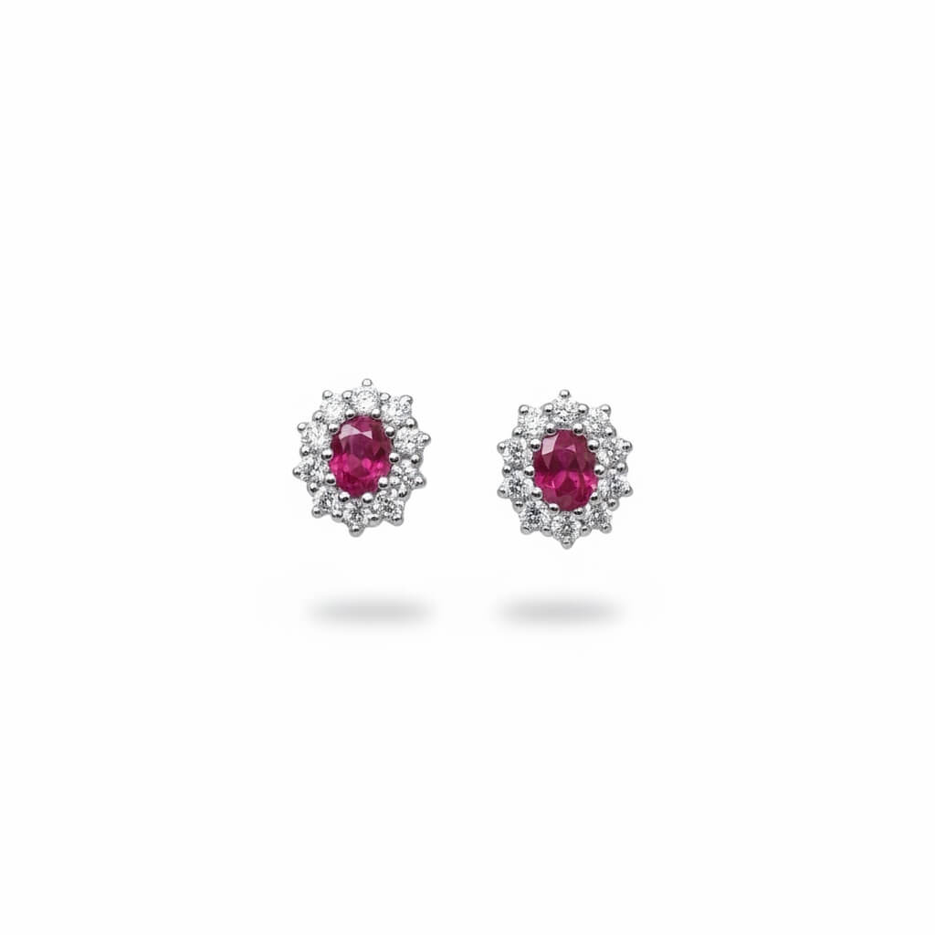 Earrings with rubies and diamonds art.OR003