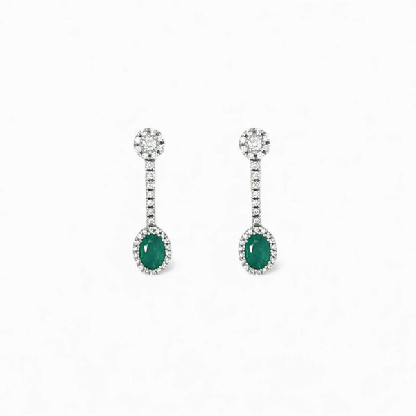 Emerald earrings 750% gold and diamonds Art. OR997